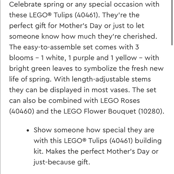 Lego Tulips 40461 Botanical Collection - Picture 8 of 10